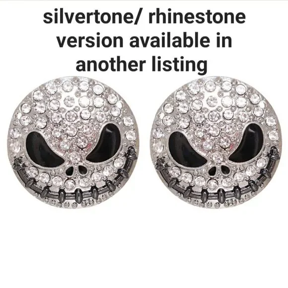 JACK SKELLINGTON PEARL HALLOWEEN EARRINGS - Picture 6 of 9